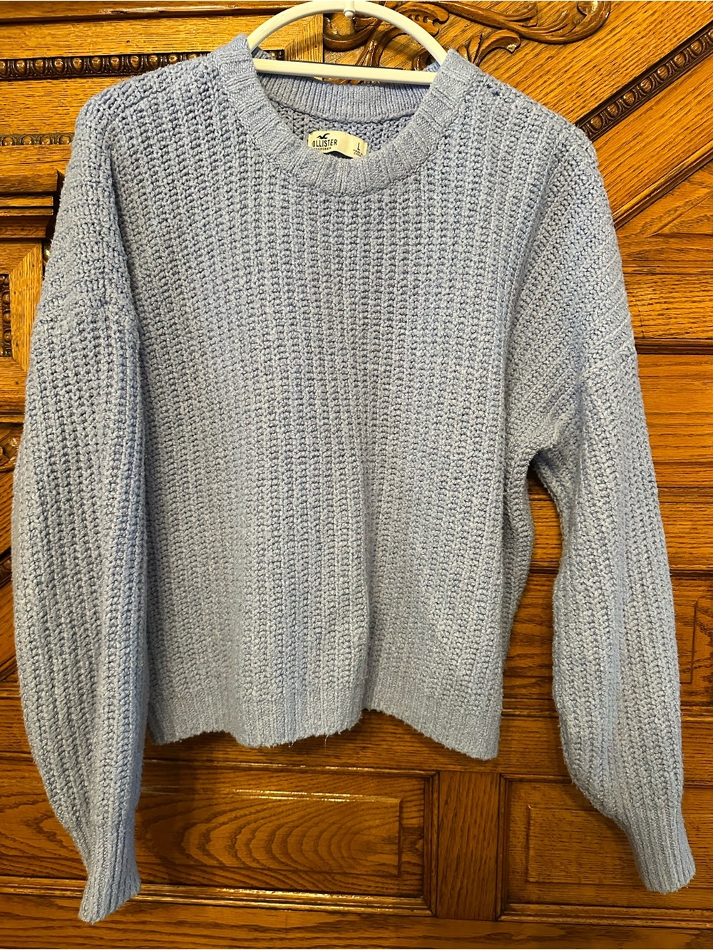 Hollister Light Blue Chunky Knit Sweater Women’s Large
